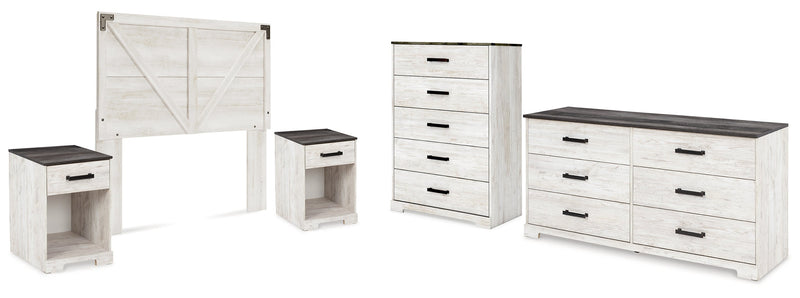 Shawburn White Panel Headboard Bedroom Set