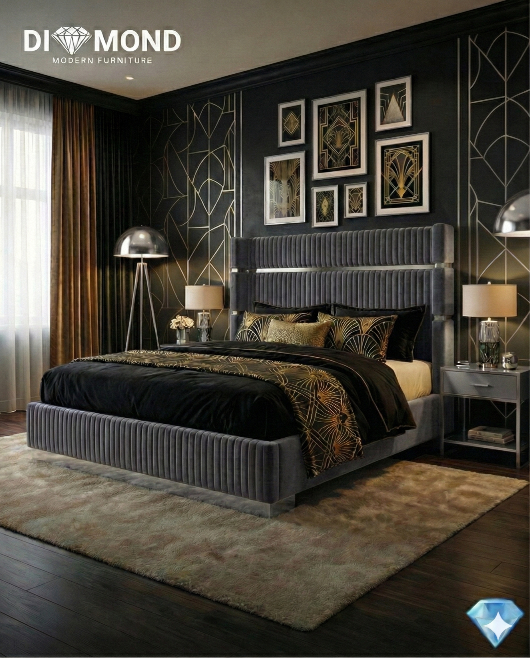 The Belgium  Grey Premium Bed Frame