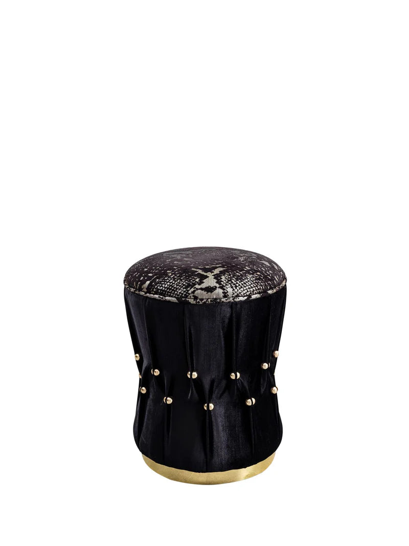 Giselle Black Velvet Stool