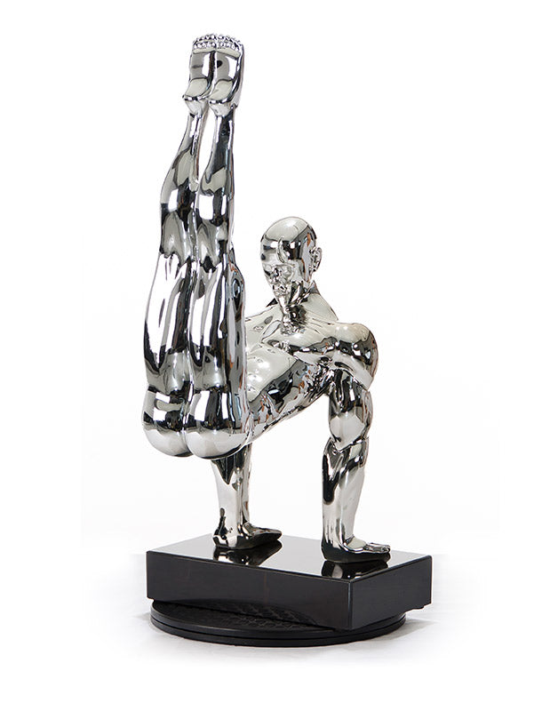 SZ0173 Modern Silver Gymnast-B Sculpture