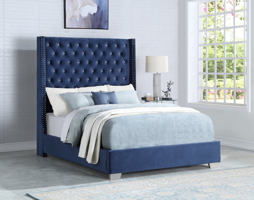 crown bed datype 青 Diamond bed Tufted Platform Bed – Includes Mattress