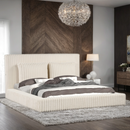 Lauren Beige Platform Bed (w/ USB PORTS) – Includes Mattress
