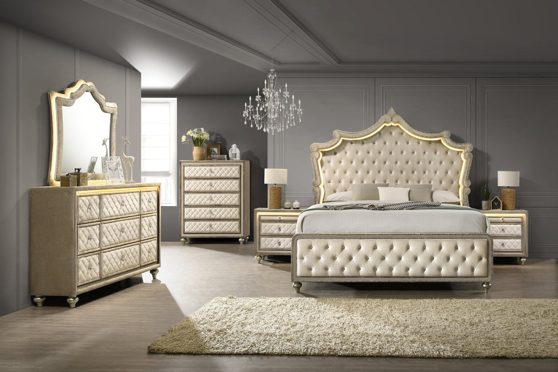 Cardi Gold  Bedroom Set – Includes Mattress