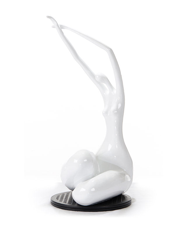 SZ0425 Modern White Lass Sculpture