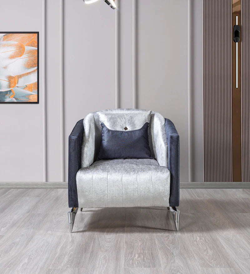 Leina Silver-Gray Velvet Chair