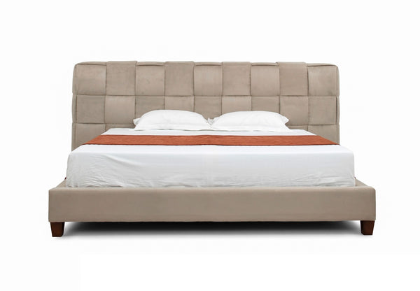 Modrest McKamey - Modern Beige Fabric Bed