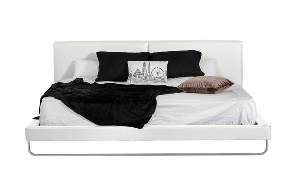 Modrest Ramona Modern White Leatherette Bed