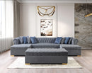 Lauren Gray Velvet Double Chaise Sectional