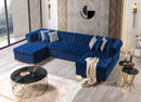 Lauren Navy Velvet Double Chaise Sectional