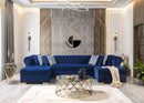 Lauren Navy Velvet Double Chaise Sectional