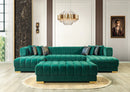 Ariana Green Velvet Double Chaise Sectional