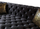 Neva Black Velvet Double Chaise 138" Sectional