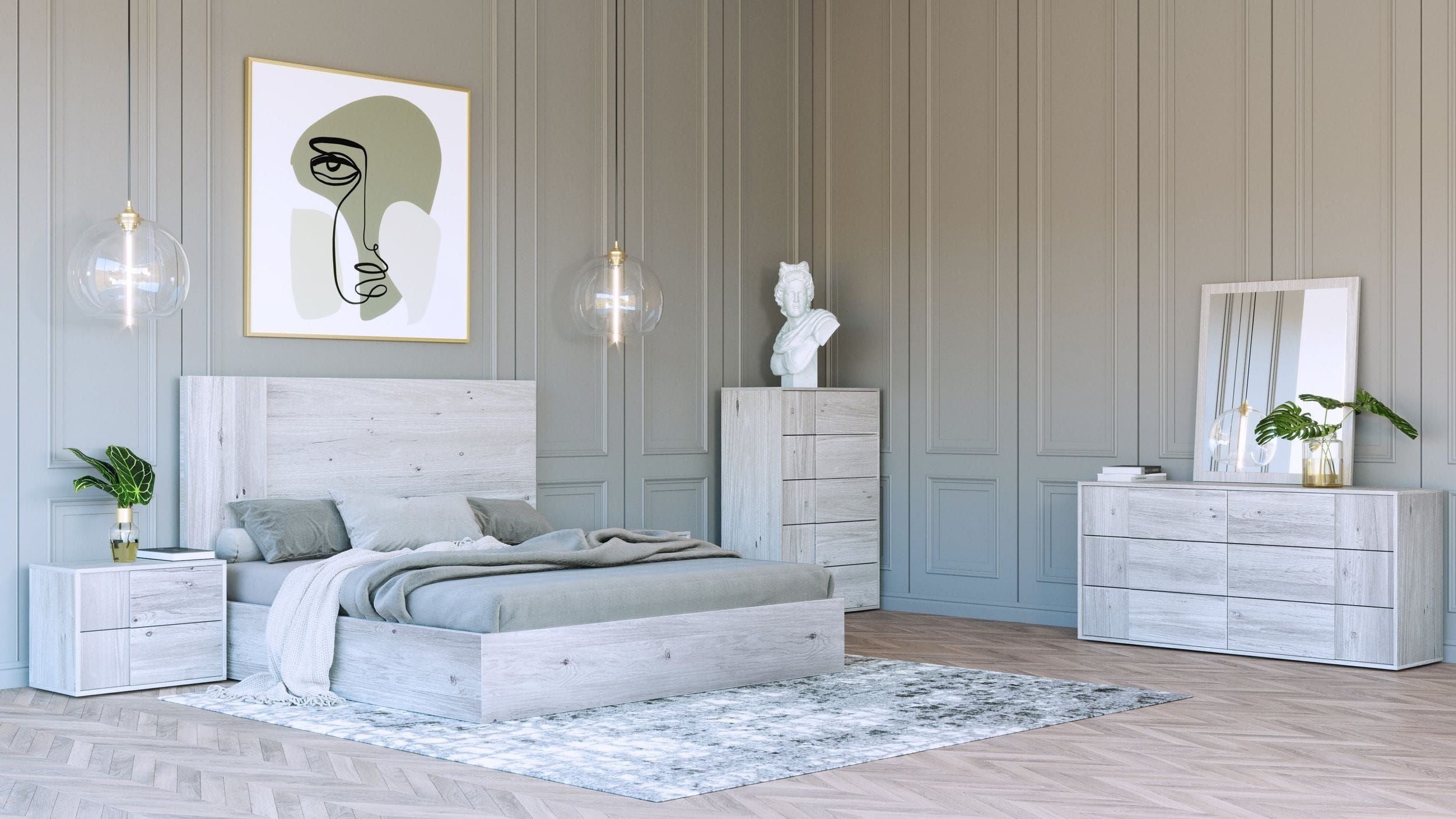 Nova Domus Asus - Modern Italian White Bedroom Set
