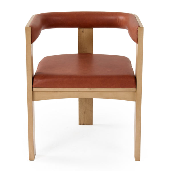 Nova Domus Oshana - Modern Rust Leatherette + White Oak Dining Chair