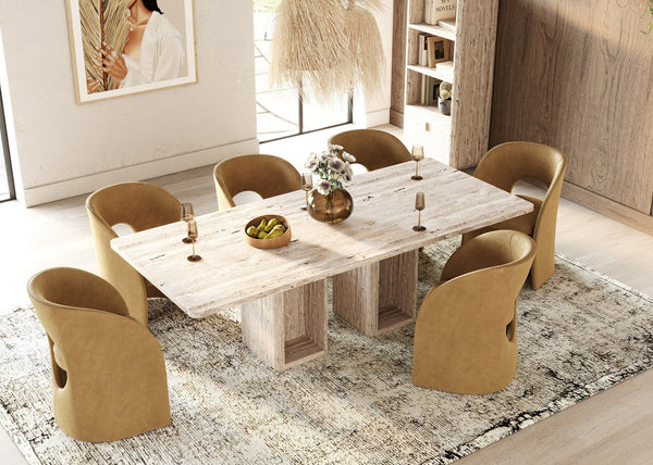 Nova Domus Roma - Modern Travertine Rectangular Dining Table