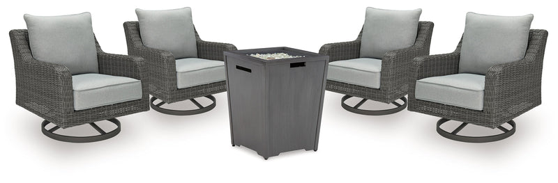 Rodeway South Outdoor Fire Pit Table and 4 Chairs