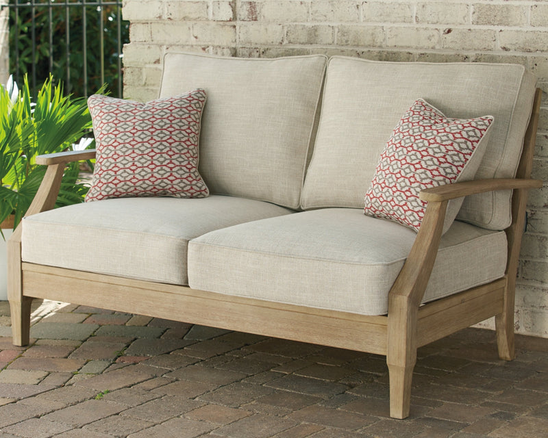 Clare View Outdoor Loveseat and 2 Lounge Chairs with Coffee Table and 2 End Tables