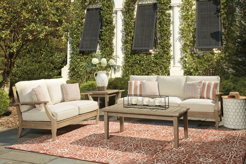 Clare View Outdoor Loveseat and 2 Lounge Chairs with Coffee Table and 2 End Tables