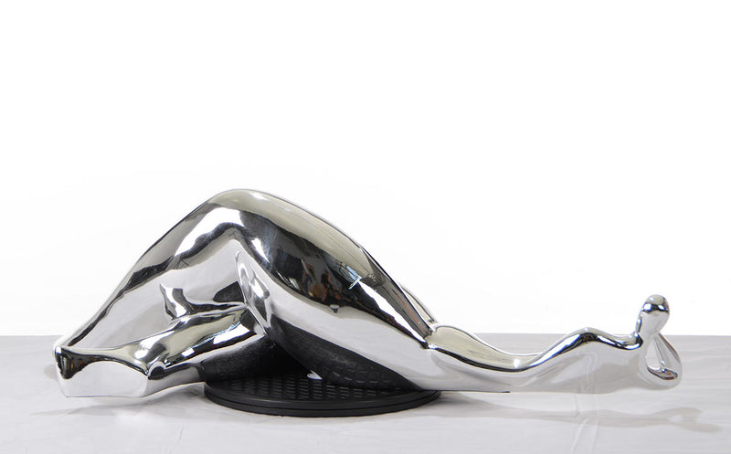 SZ0228 Modern Silver Napping Lady Sculpture