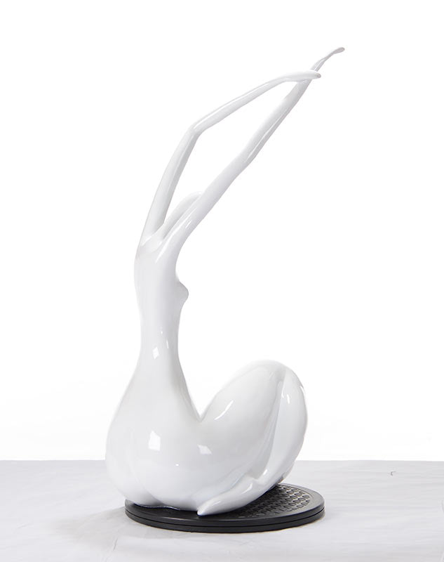 SZ0425 Modern White Lass Sculpture