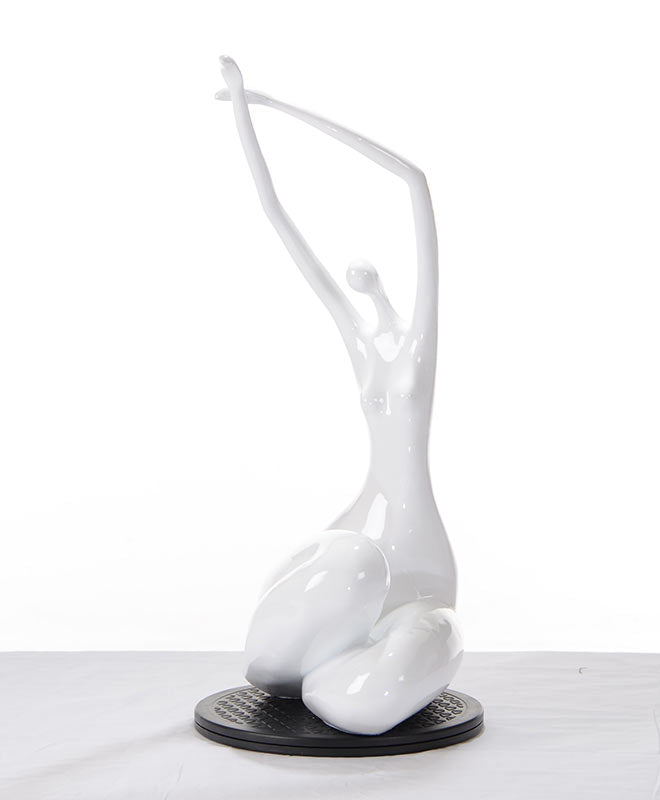 SZ0425 Modern White Lass Sculpture