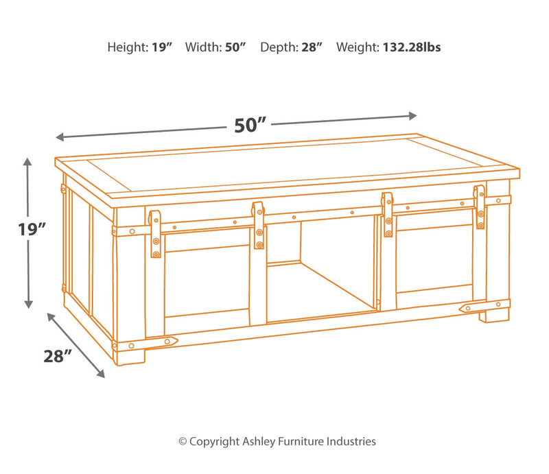 Budmore Coffee Table with End Tables