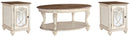 Realyn Coffee Table with 2 End Tables
