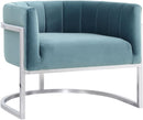 Magnolia Sea Blue Chair with Silver Base