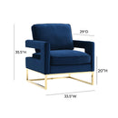 Avery Navy Velvet Chair - UK