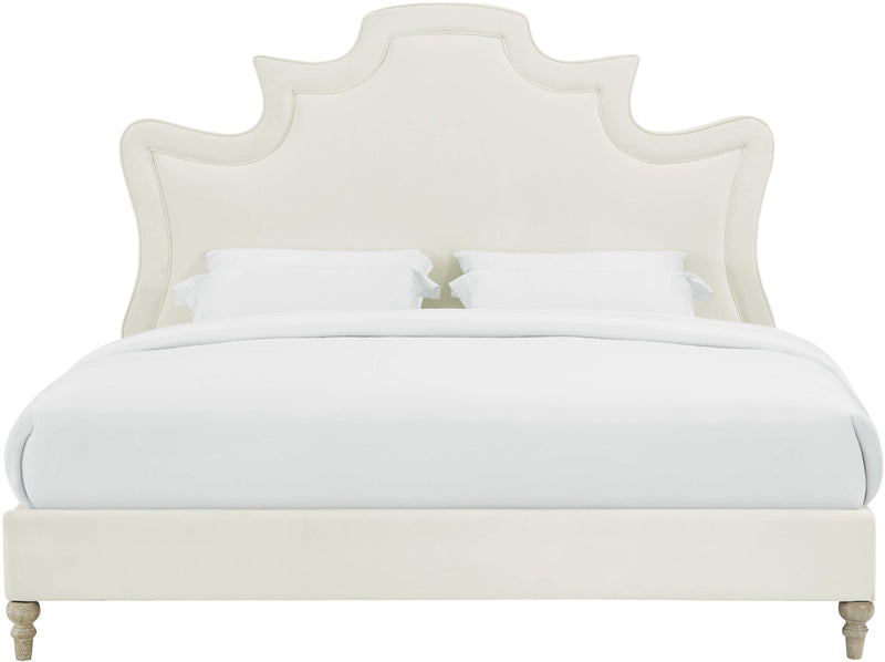 Serenity Cream Velvet Bed in King