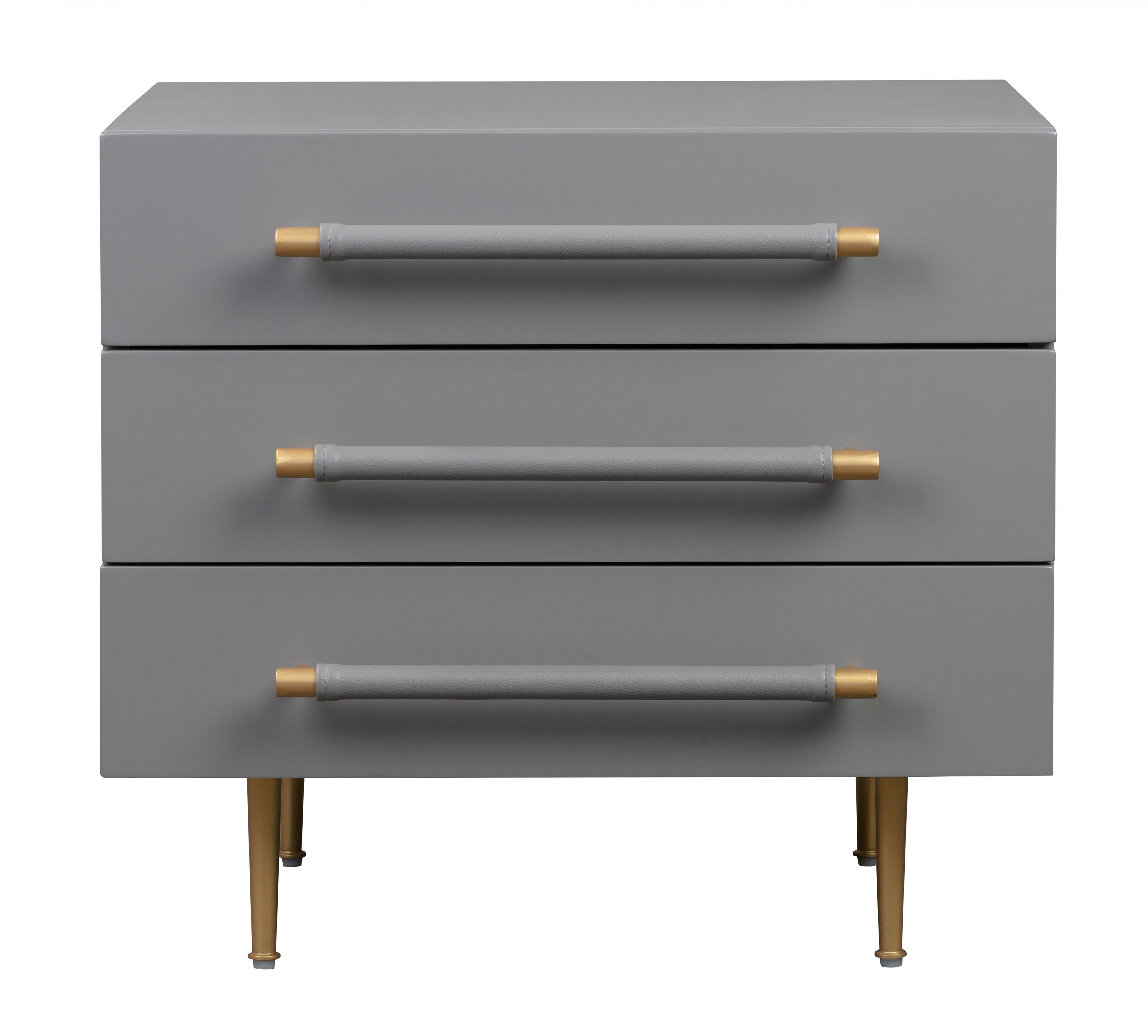 Trident Grey Nightstand - UK