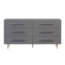 Trident Grey 6 Drawer Dresser