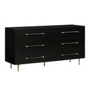 Trident Black 6 Drawer Dresser - UK