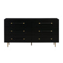 Trident Black 6 Drawer Dresser - UK