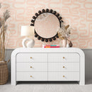 Hump 6 Drawer White Dresser - UK