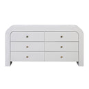 Hump 6 Drawer White Dresser