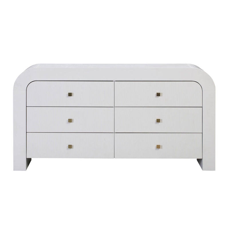 Hump 6 Drawer White Dresser
