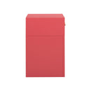 Suzie Coral Pink & Rattan Nightstand