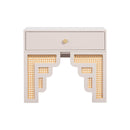 Suzie Cream & Rattan Nightstand - UK