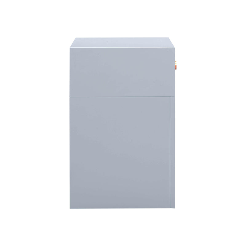 Suzie Pastel Blue & Rattan Nightstand - UK