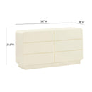 Sagura Cream 6-Drawer Dresser - UK