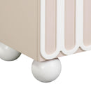 Tori Motif Taupe Nightstand - UK