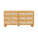 Grappa Natural Wood & Rattan Wavy Dresser