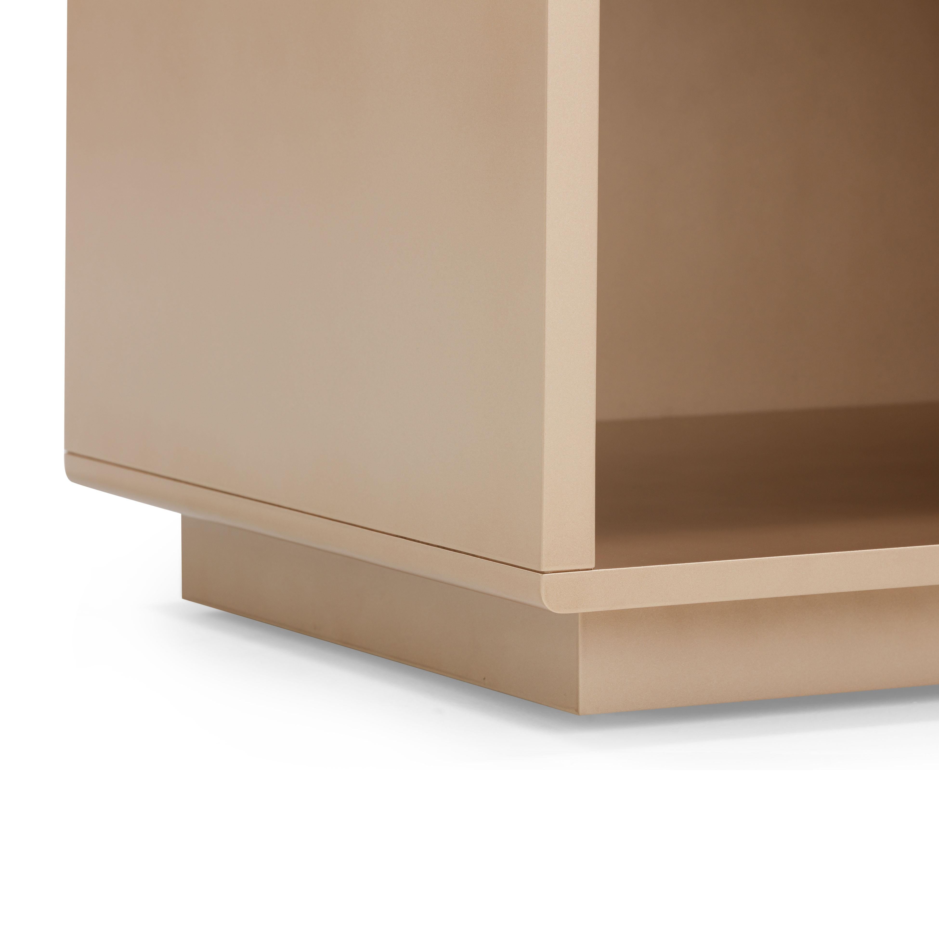 Martha Taupe Mirrored Nightstand