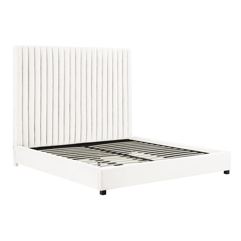 Arabelle White Velvet Bed in UK Super King