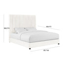 Arabelle White Velvet Bed in King