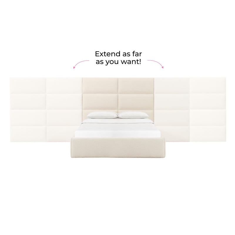 Eliana Cream Boucle King Bed with Wings