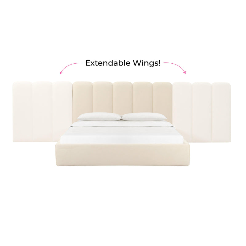 Palani Cream Velvet Wings - Queen or King (Set of 2)