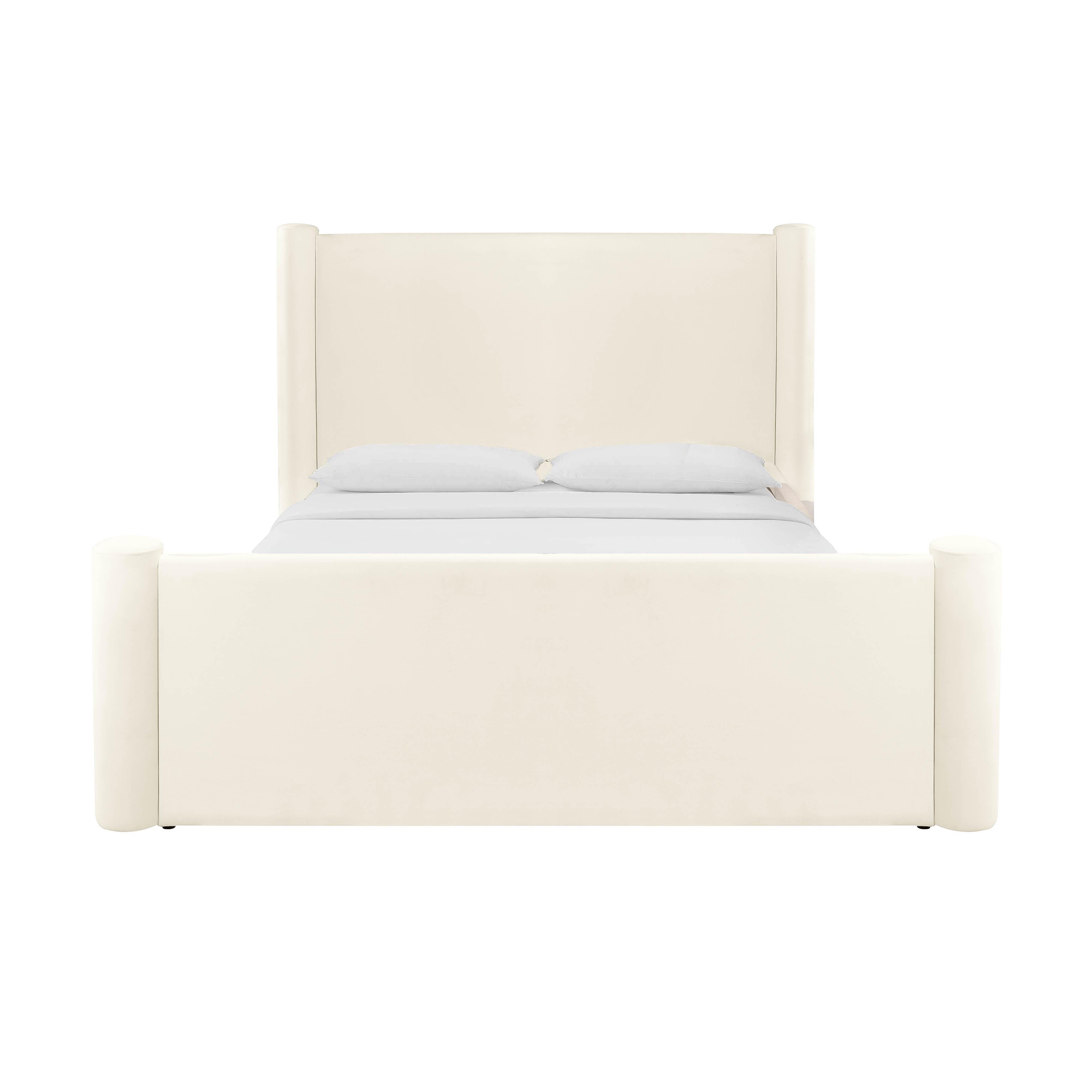 Athara Cream Velvet UK King Bed