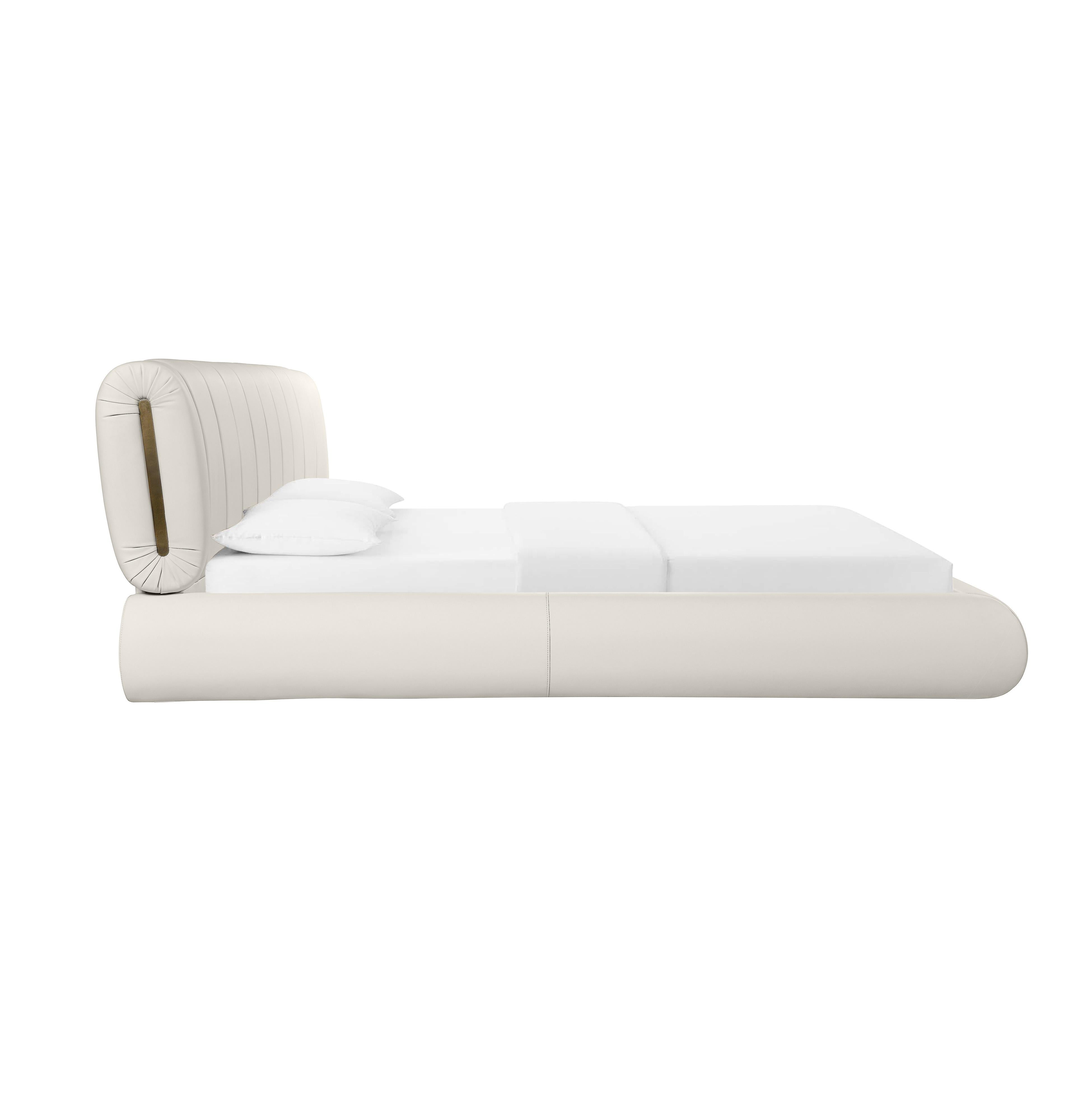 Karol Cream Vegan Leather UK King Bed